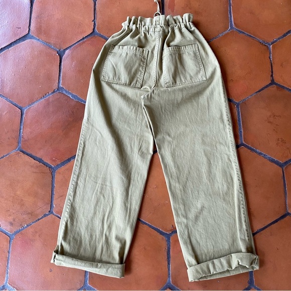 Universal Thread Women 8 R Paperbag High Waist Wide Leg Pants Green Boho Relaxed - Picture 3 of 8